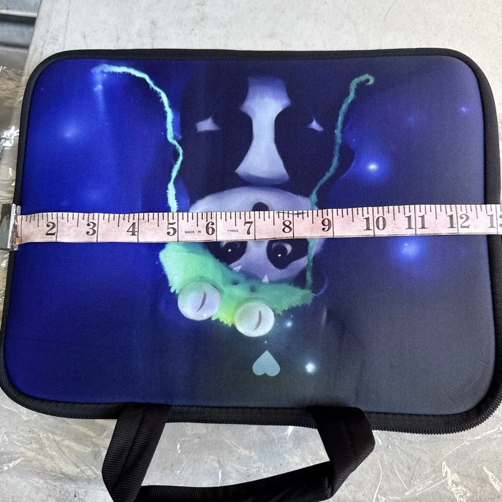 Neoprene Tablet Sleeve Baby Panda Frog Hat with shoulder strap Purple Black